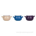 Graceful and Colorful Ceramic Two-handle Stock Pot, Microwave, Oven and Dishwasher Safe